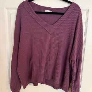 Altar'd State Plum Textured Knit Top